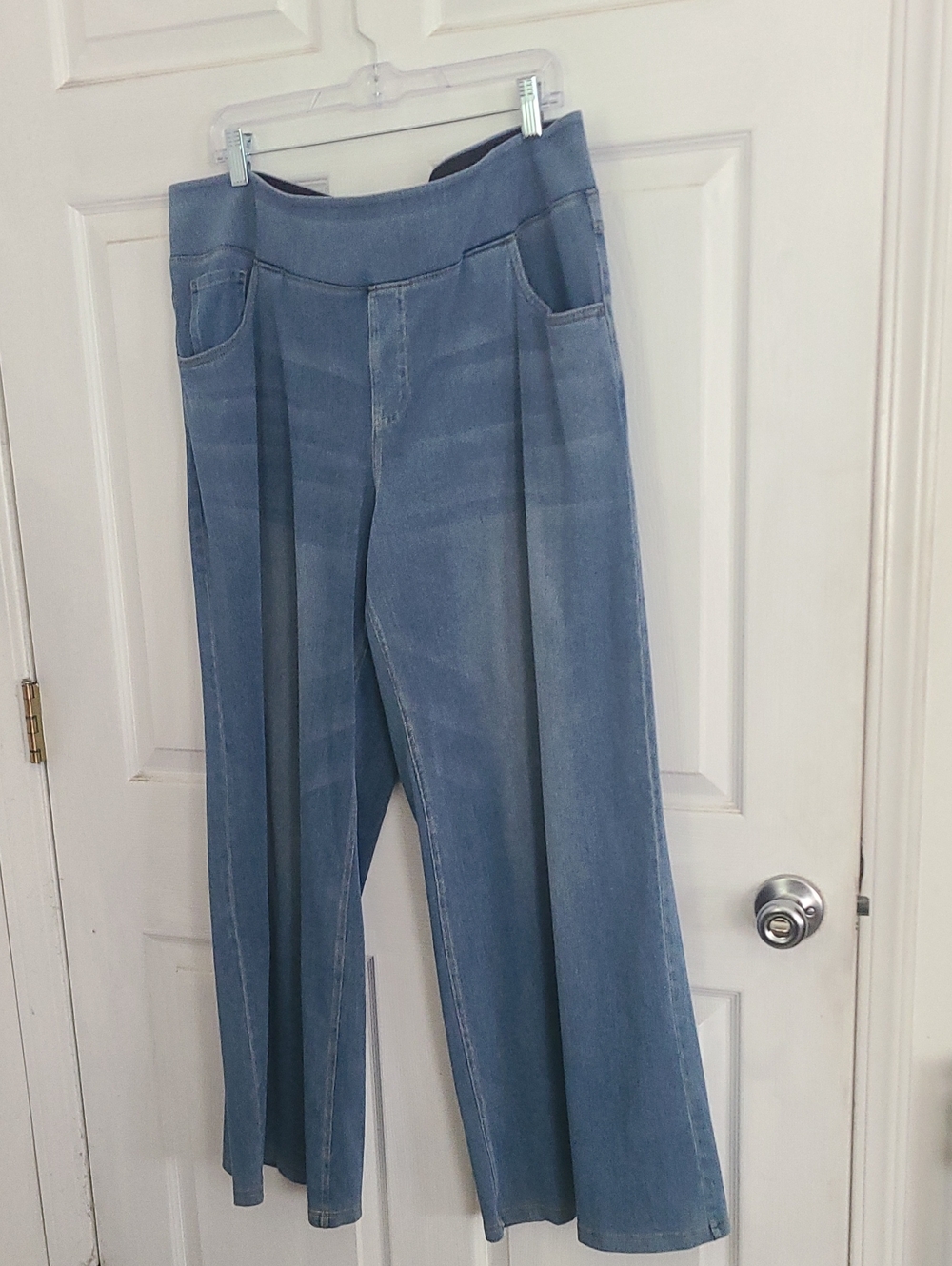 HALARA Light Blue Wide-Leg Flare Jeans